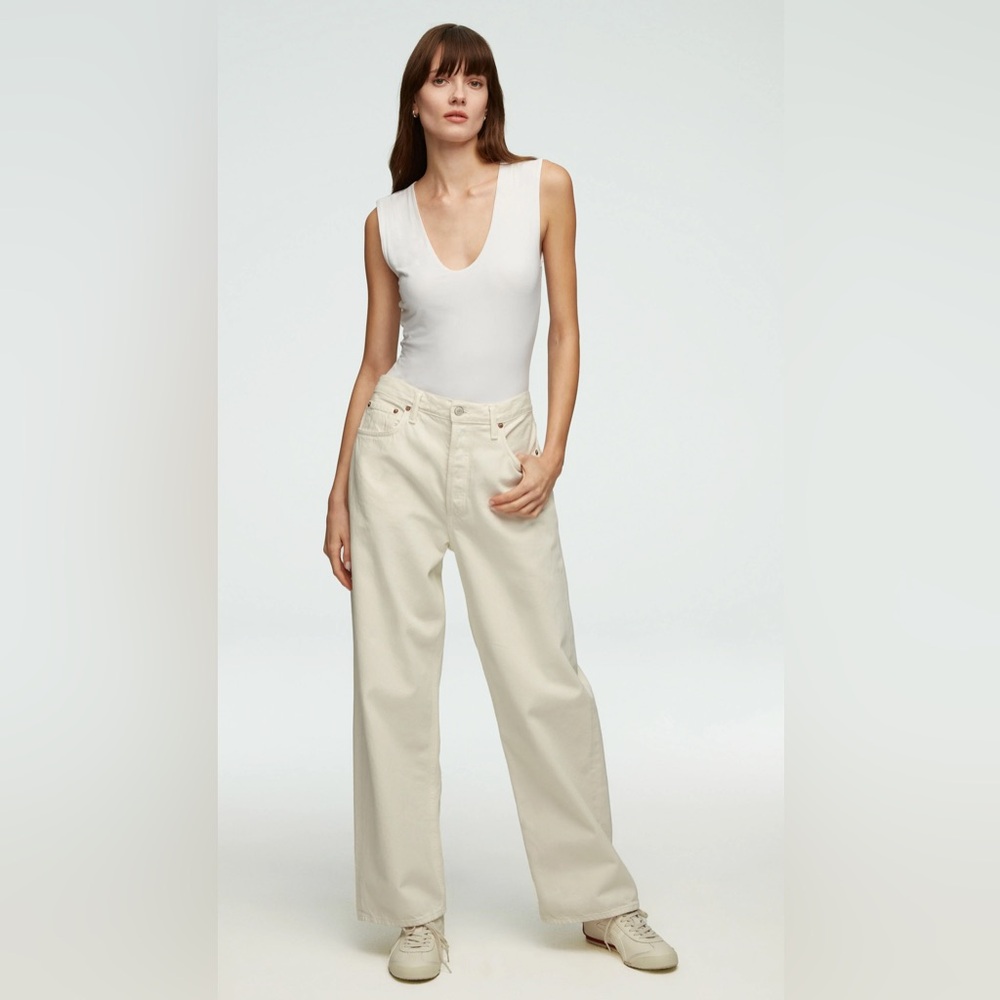 Agolde for Argent low slung baggy jeans 26 cream